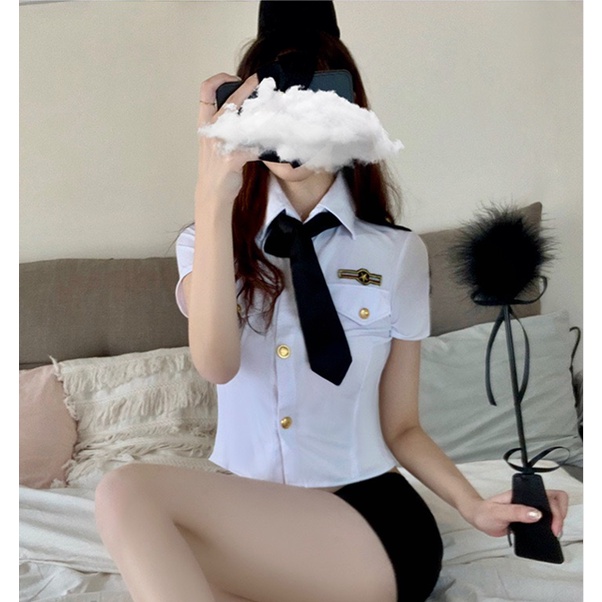 ( COD) Lingerie Wanita Set Rok Mini Seragam Cosplay Pakian Dalam 3A258