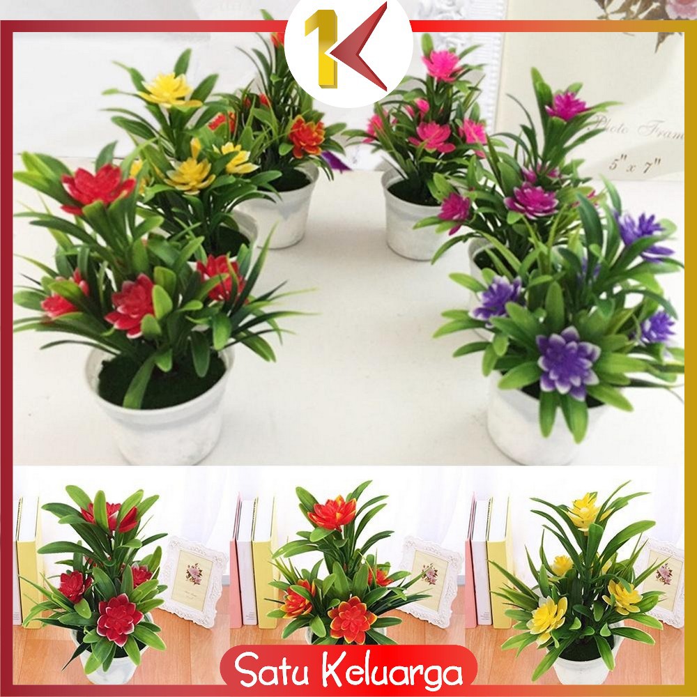 SK-C83-87 Ornamen Pot Bonsai Dekorasi Rumah / Meja Pajangan Bunga Hias Plastik Artificial Flower-4