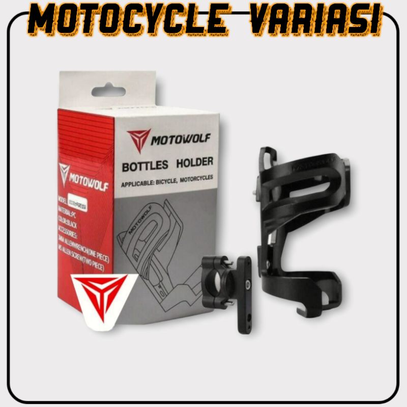 MOTOWOLF bracket holder botol minum distang motor dan sepeda premium