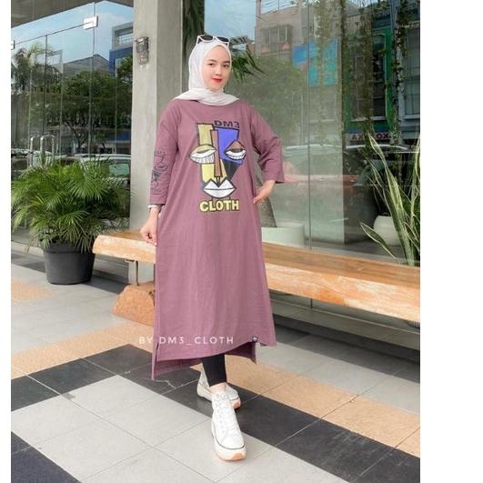 Star Seller, MIDI KAOS VIRAL OVERSIZE by DM3 Cloth OROGINAL LD120CM-130CM top