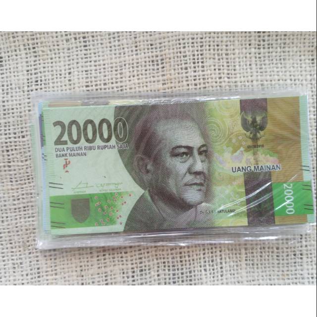 10 LEMBAR UANG KERTAS MAINAN NOMINAL 20.000