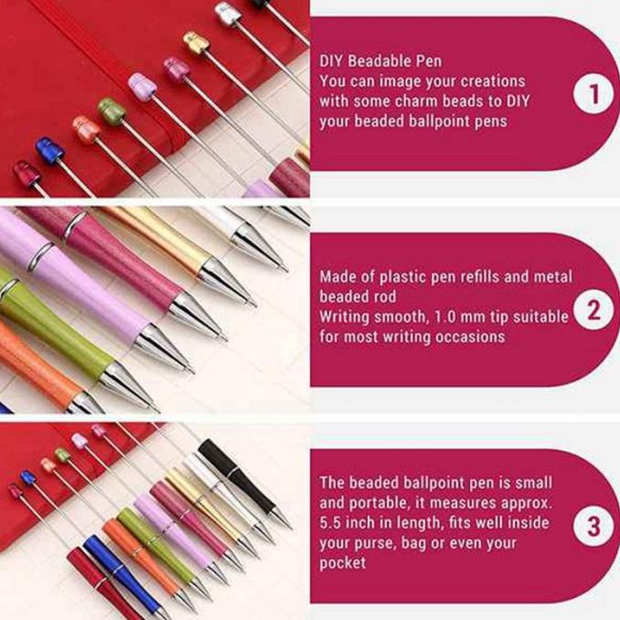 

40 Pcs Pe Manik-Manik Bahan Plastik Untuk Alat Tulis Sekolah Kor