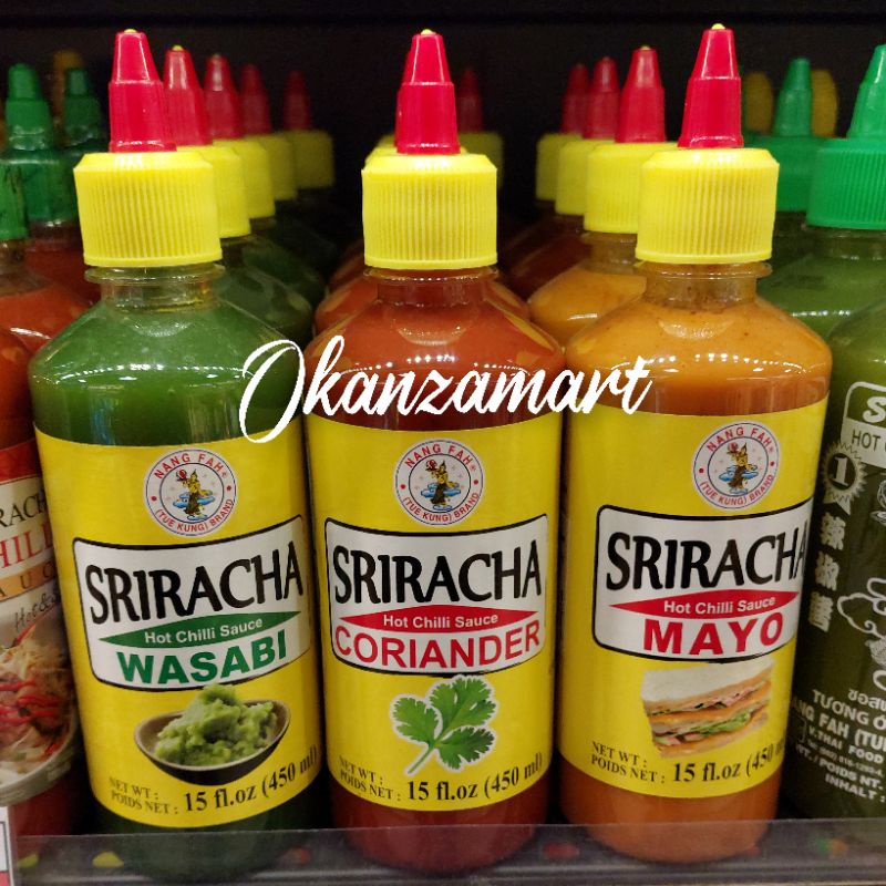 

Nang Fah Sriracha Hot Chili Sauce Wasabi | Coriander | Mayo |Green 450ml