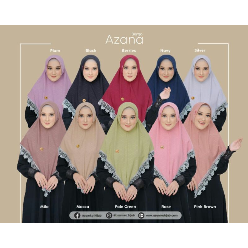 Bergi Azana By Azamka/Bergo/Hijab Instan/Azamka