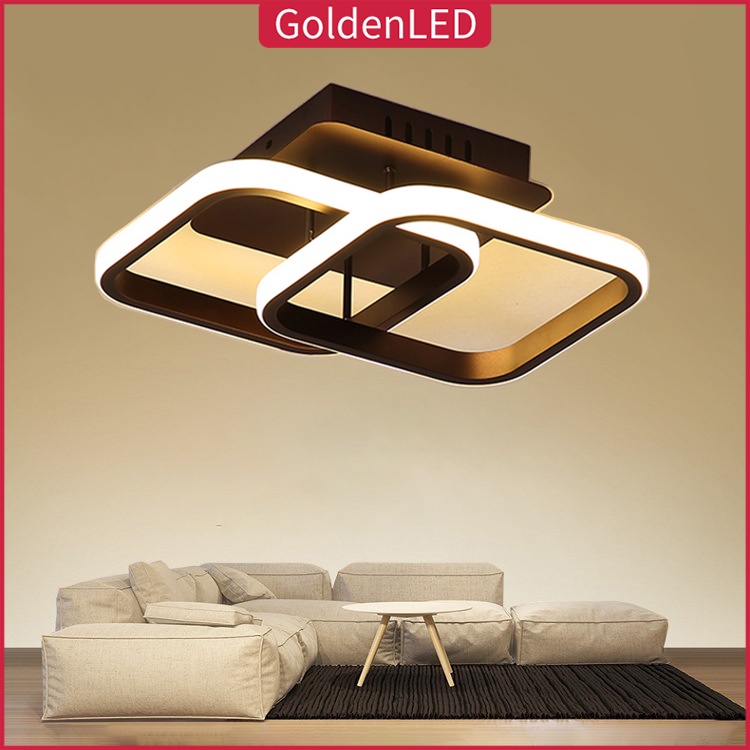 Golden LED Lampu Plafon 3Warna LED Ceiling Light Lampu Hias Rumah Ruang Tamu Kamar Minimalis Tempat Lampu Plafon Ceiling Lamp