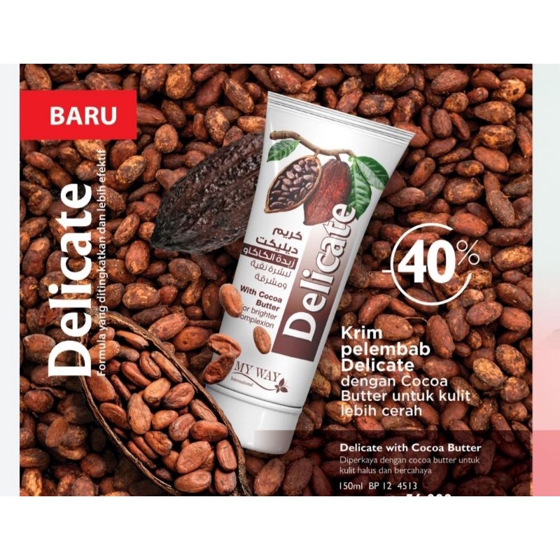 Delicate cocoa Butter my way cream pengihilang strectmart,mencerahkan kulit,