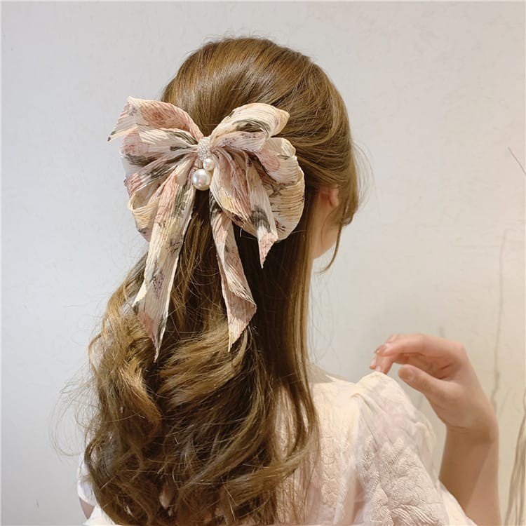 BAJUKIDDIE KOREAN ROSE BOW JEPIT RAMBUT PITA WANITA KOREA IMPOR BUNGA