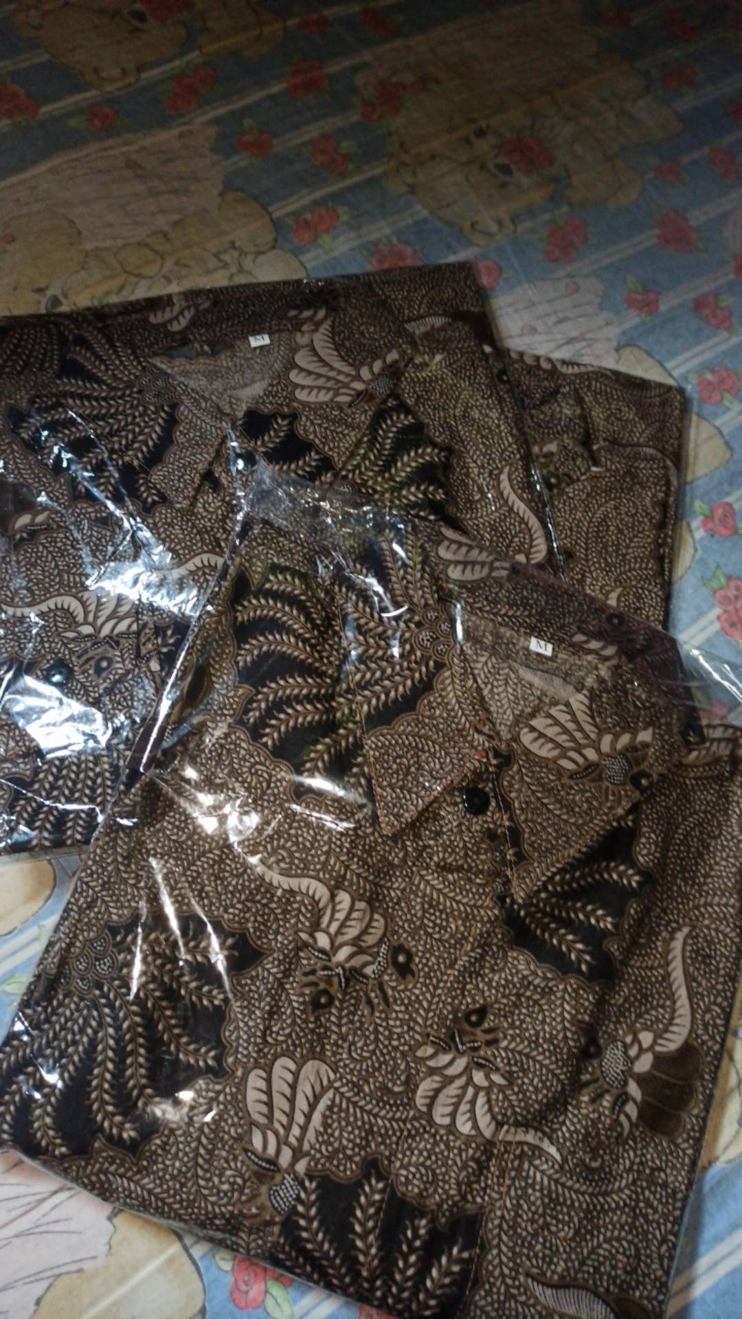 Kemeja Batik Pria Lengan Panjang Size M L Xl Xxl  Bswart Batik Hrb013 Kenongo Hem Panjang Padi