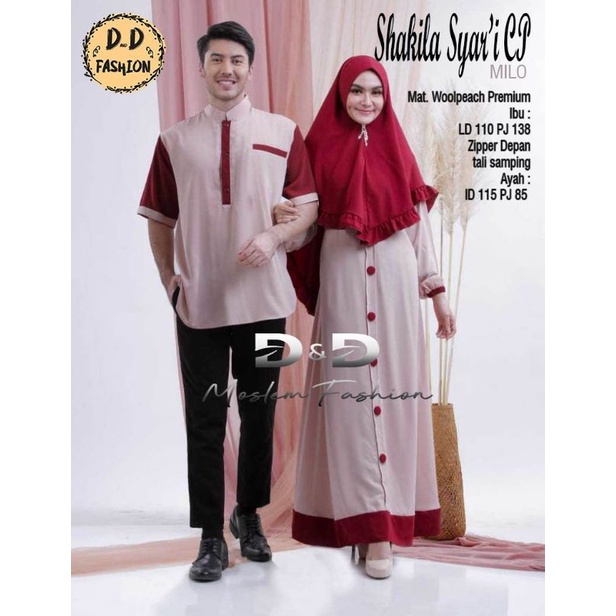 Couple Syakila Syari Couple Muslim Matt Wolfis Koko Plus Gamis Jumbo