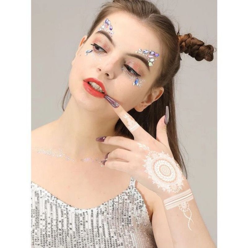 White henna tato - Sticker Henna Putih - Henna putih temporer