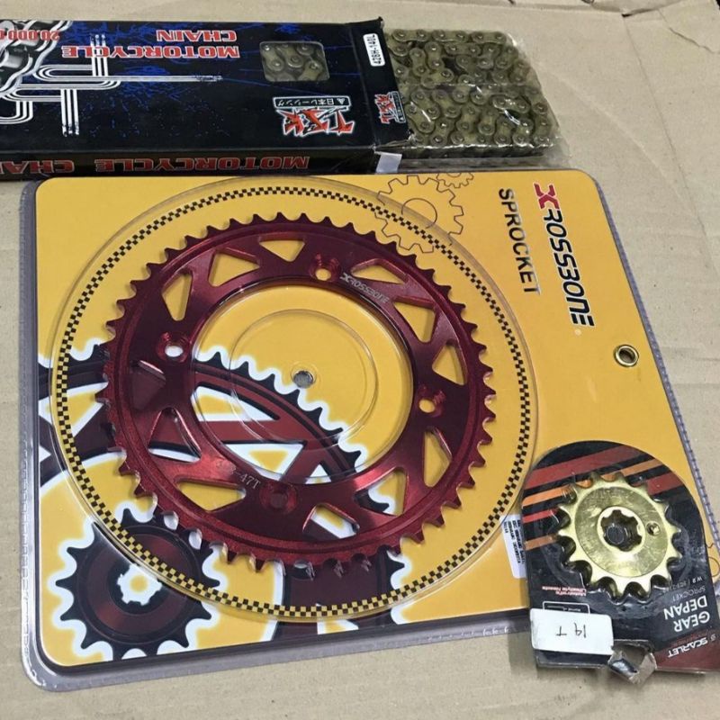 Paket Gir Set Supermoto CRF 150 L - Gir Crossbone Scarlet 13-47