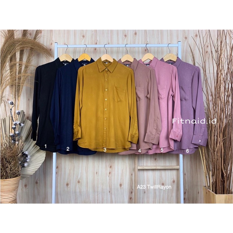 Kemeja Basic Rayon / Kemeja Wanita / Kemeja Polos Rayon