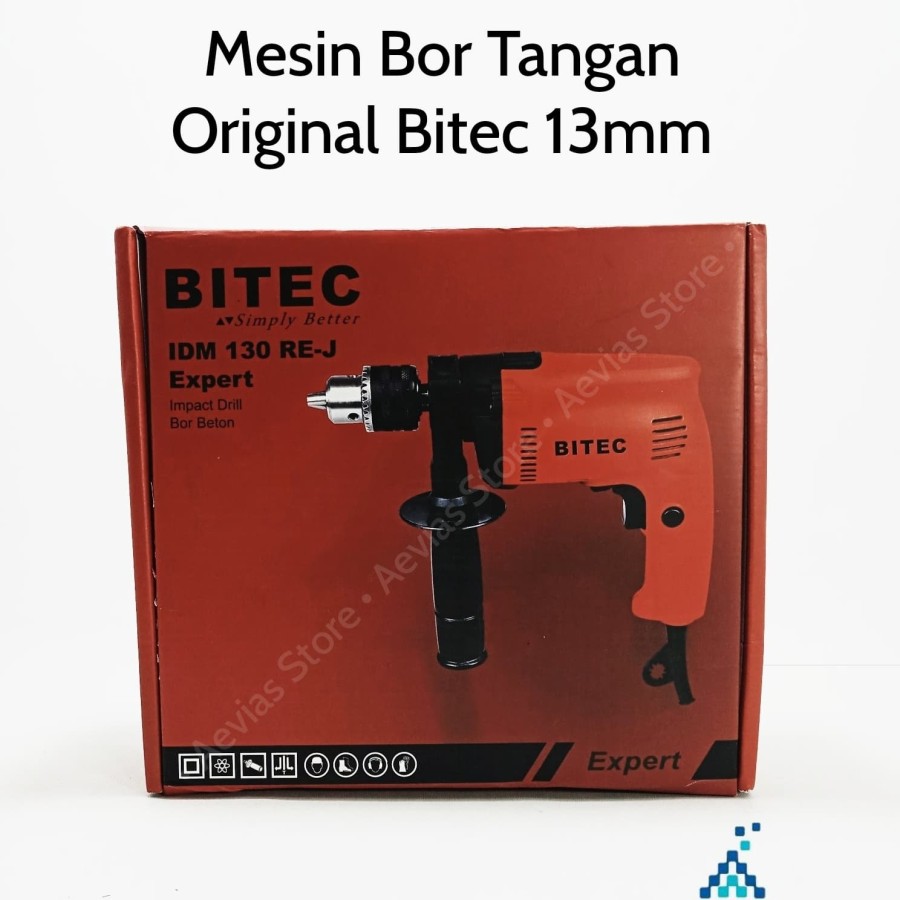 Mesin Bor Listrik Tangan, Tembok, Kayu, Beton, Besi, 13mm Bitec.
