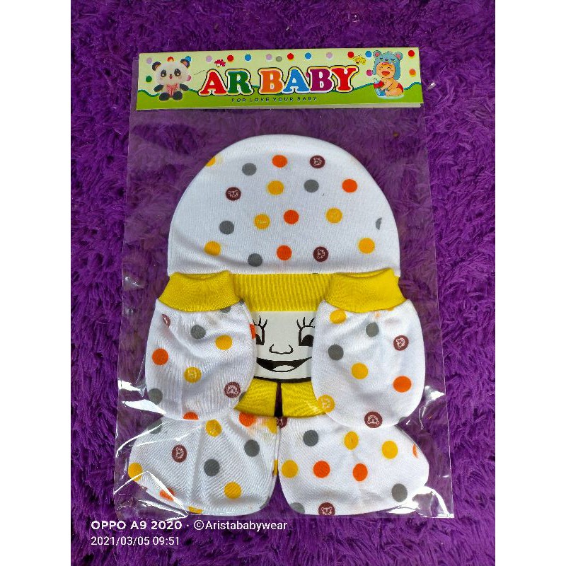 SET TOPI + SARTAKI BAYI , MOTIF POLKADOT