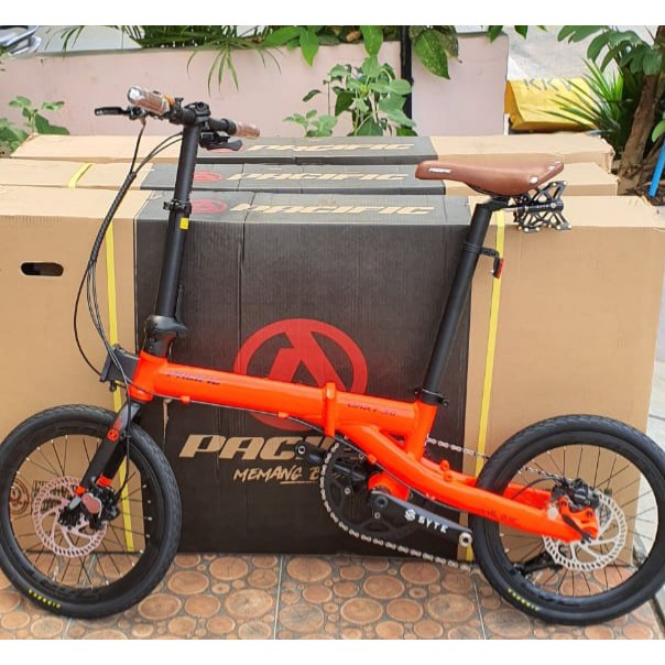 SEPEDA LIPAT PACIFIC DART 3.0 16&quot; FOLDING BIKE 10 SPEED DISC BRAKE HYDRAULIC REM HIDROLIK