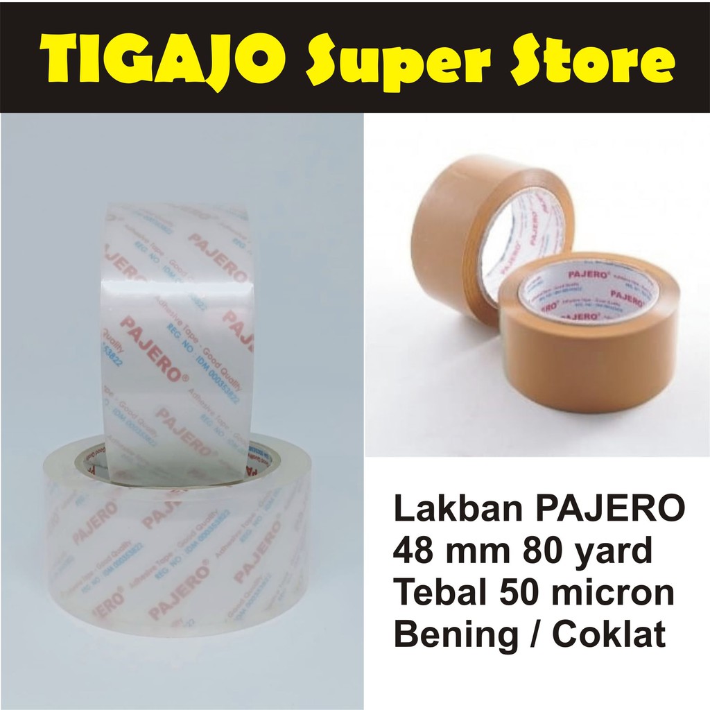 

PAJERO TAPE Lakban 2 inch / 48mm 80 Yard 50 micron Bening / Coklat