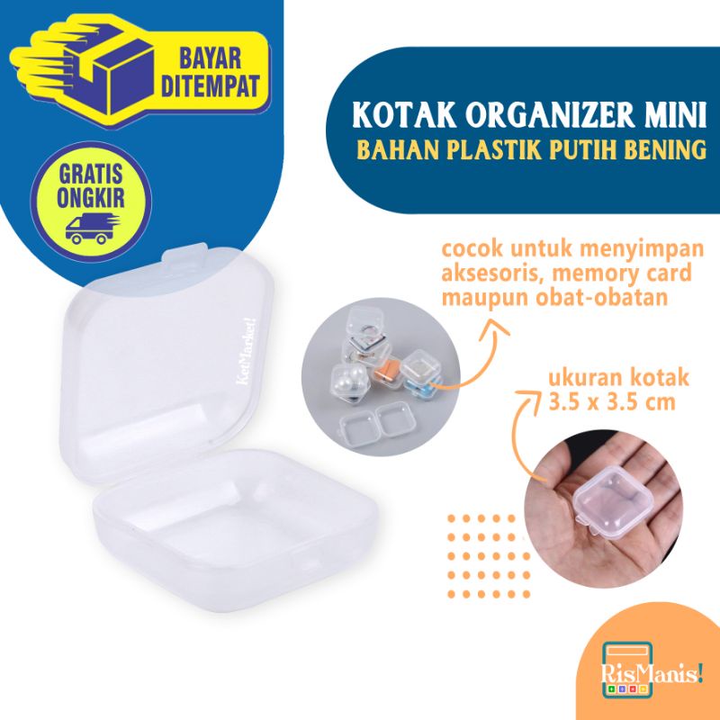 MINI ORGANIZER BOX Kotak Kecil Bahan Plastik Serbaguna Tempat Penyimpanan Aksesoris Obat Memory Card