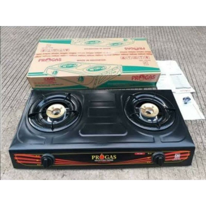 KOMPOR GAS 2 TUNGKU PROGAS PG 269 C/KOMPOR GAS TEFLON TAHAN KARAT MURAH DESAIN ELEGAN