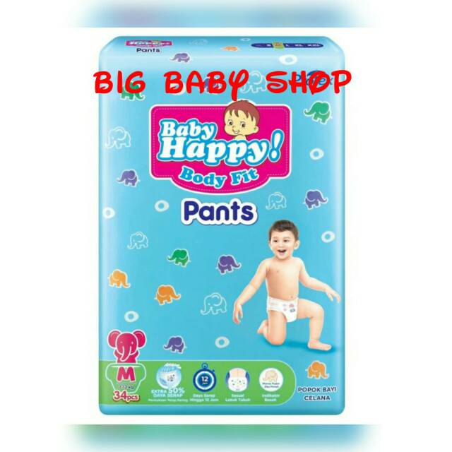 BABY HAPPY Body Fit Pants/Popok Celana BABY HAPPY Size M34/M 34/M-34