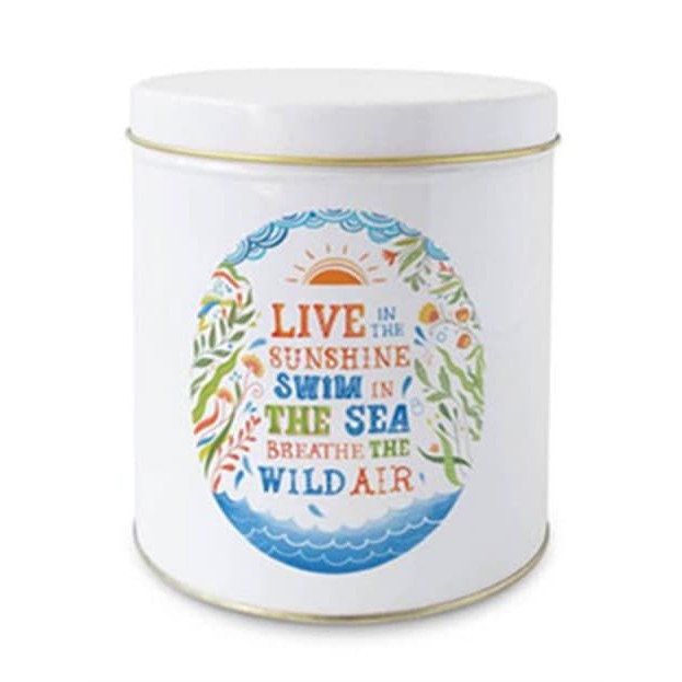 Toples tin canister kaleng shabby chic biru live in the sunshine