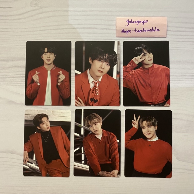 bts bangtan sonyeondan mots on:e mini photocard - official mpc mots one baju merah seokjin taehyung 