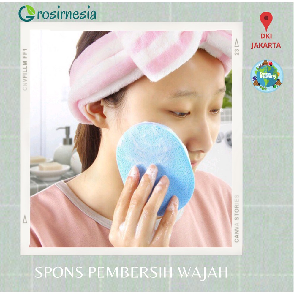 Spon Masker / sponge Facial / Spons Wajah / Spons Pembersih Muka  / penghapus Make Up ( M1 )