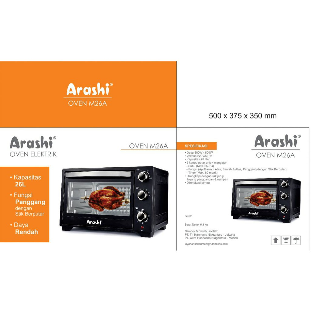 Arashi M26A Oven Electric Murah