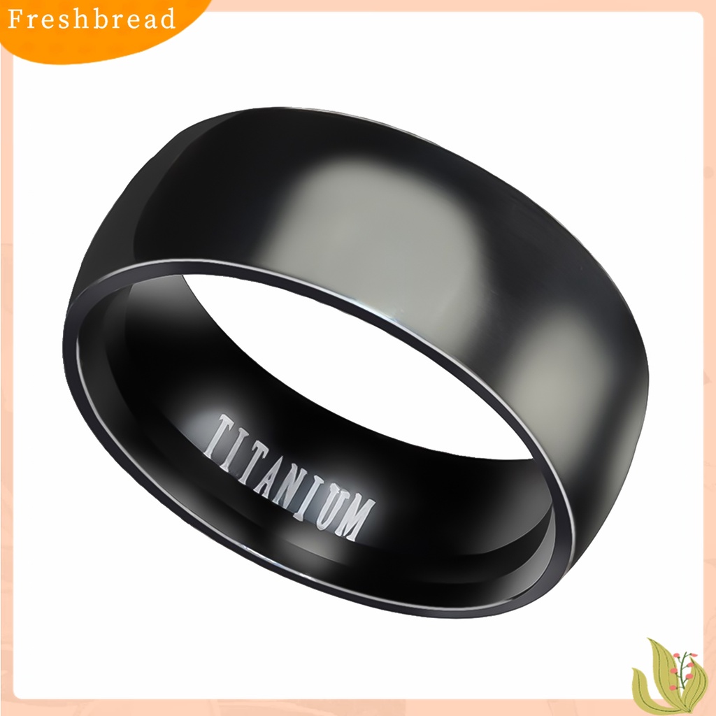 [Fresh] Cincin Titanium Steel Lebar 8mm Pria Gaya Punk Warna Polos untuk Hadiah Ulang Tahun