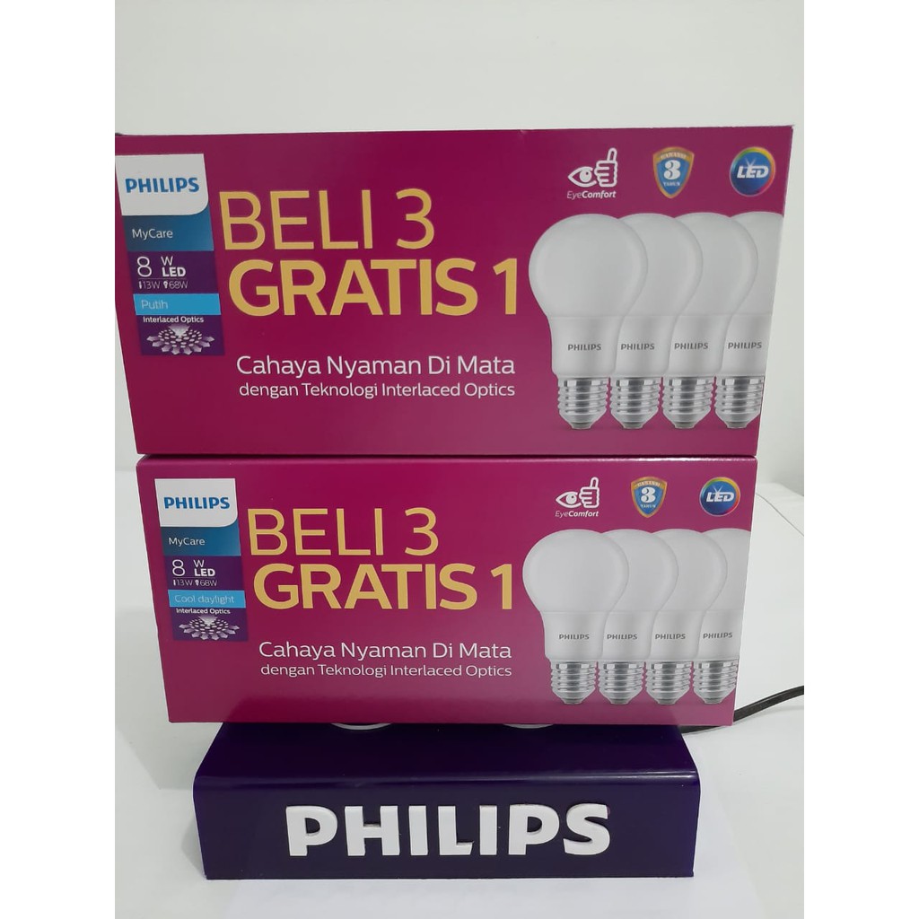 LAMPU PHILIPS LED 8 WATT PACK