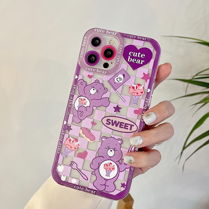 Soft Case Transparan Motif Beruang Untuk Iphone 14 13 12 11 Pro XS Max Mini XR X 8 7 6 6s Plus SE2