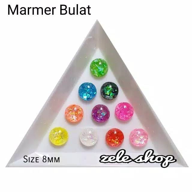 MARMER BULAT WARNA WARNI 8MM / HIASAN TOMBOL TASBIH DIGITAL