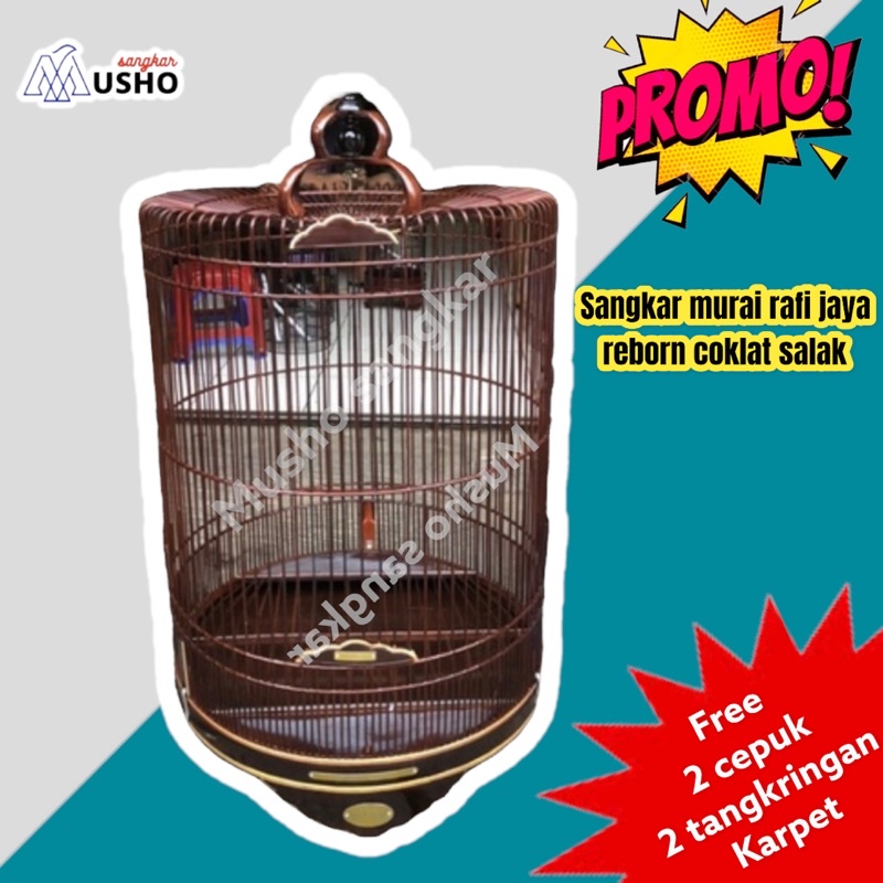 Sangkar Kandang murai rafi jaya reborn coklat salak