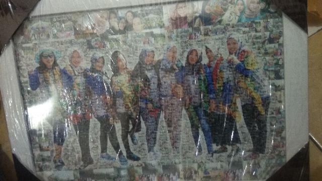 Kado Unik Hadiah Anniversary Ultah Wisuda Desain Mozaik Foto Lengkap Dgn Cetak Dan Bingkai Murah
