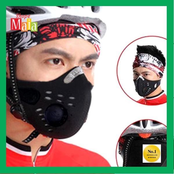 BAROKAH GAMIS Masker DUAL Filter Debu Udara sepeda Motor Anti Polusi olahraga sport