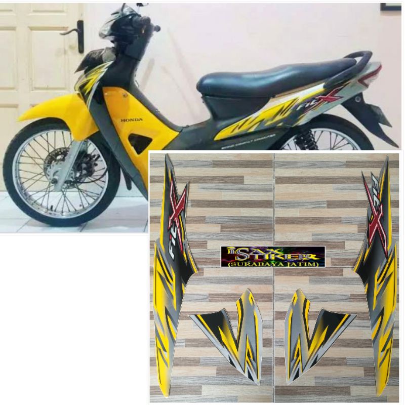 striping original Honda Fit X kuning silver tahun 2007 2008