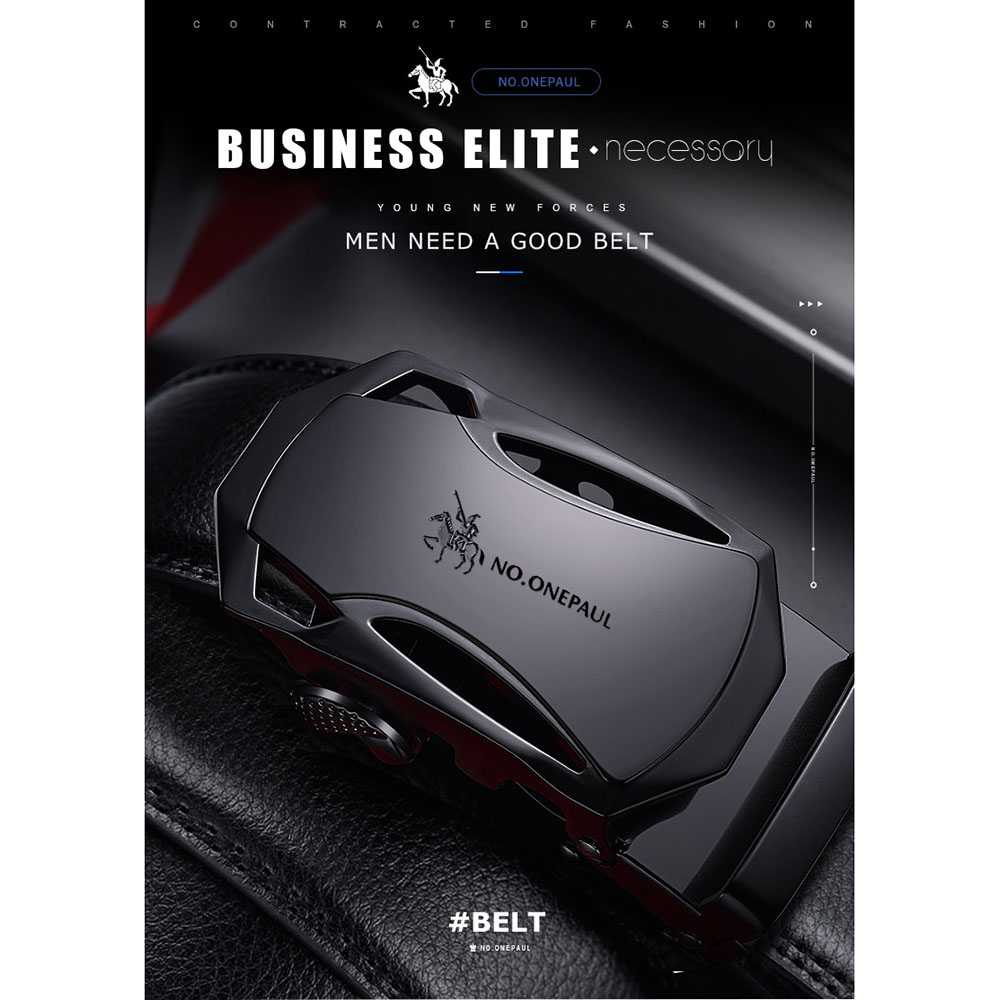 (BISA COD) FTIHSHP Tali Ikat Pinggang Luxury Automatic Buckle 3.5cm - WQE818