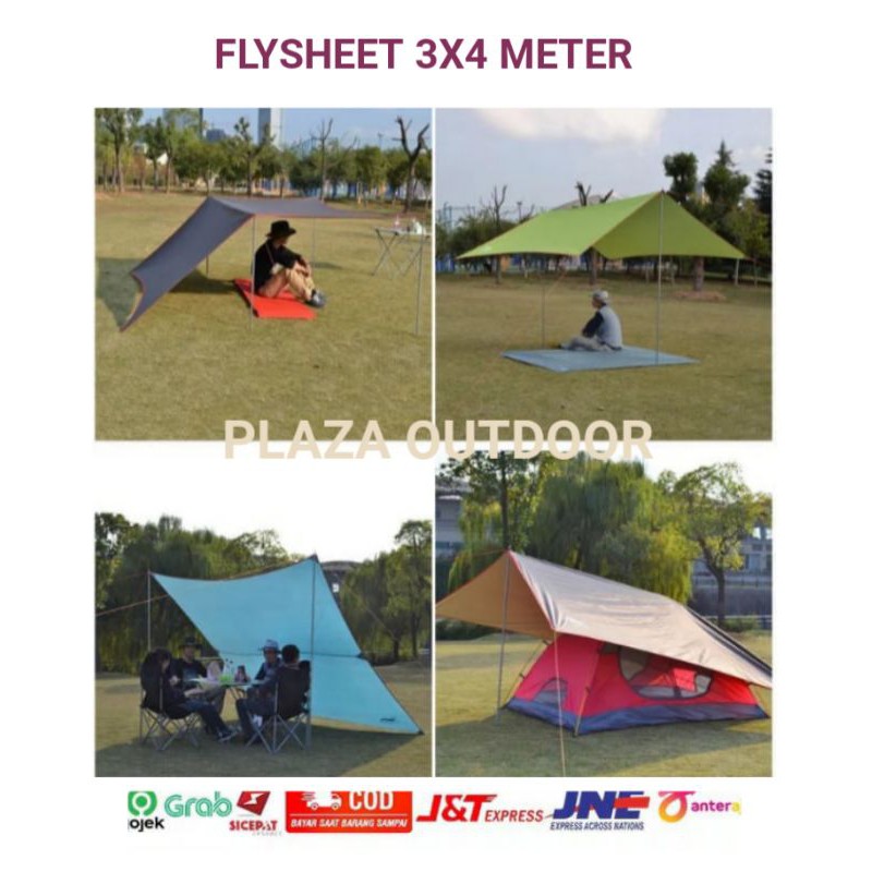 Flysheet 4x6 waterproof - fly sheet waterproof - flysheet waterproof  - atap tenda - plesit
