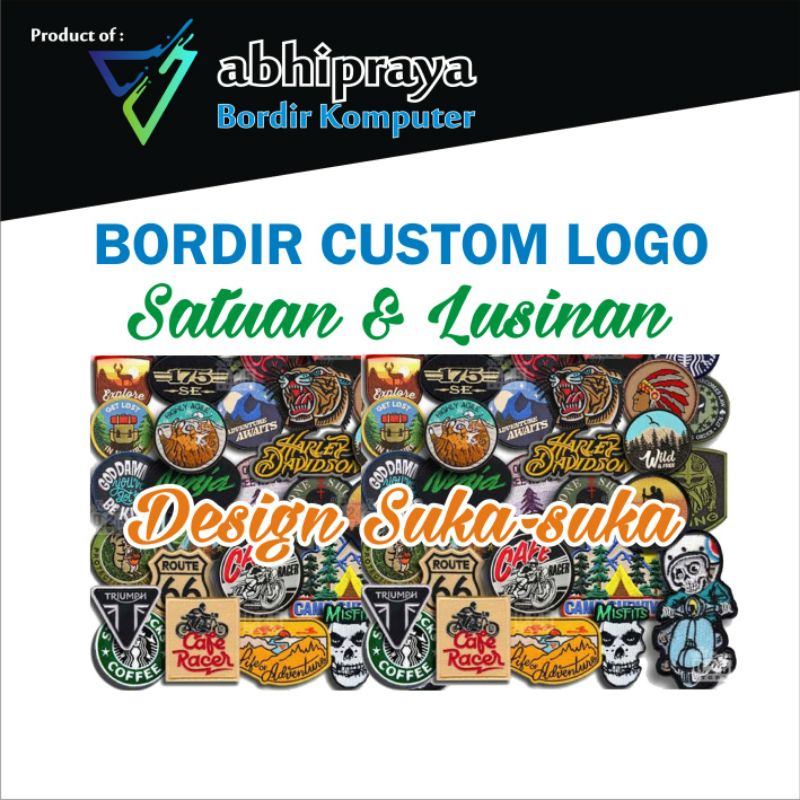 Bordir Emblem / Patch Custom Satuan / Bedge Logo / Bet Bordiran