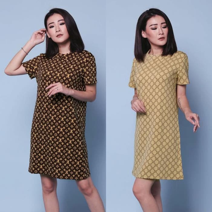Murah branded scuba dress wanita big size scuba motif murah
