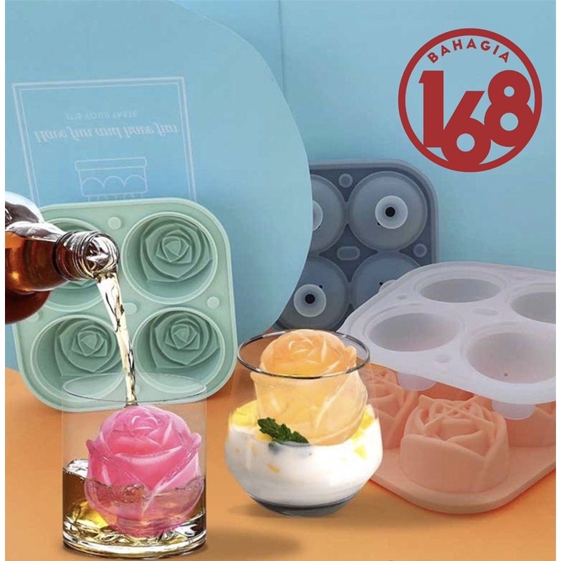 Cetakan es ice tray jelly bentuk rose