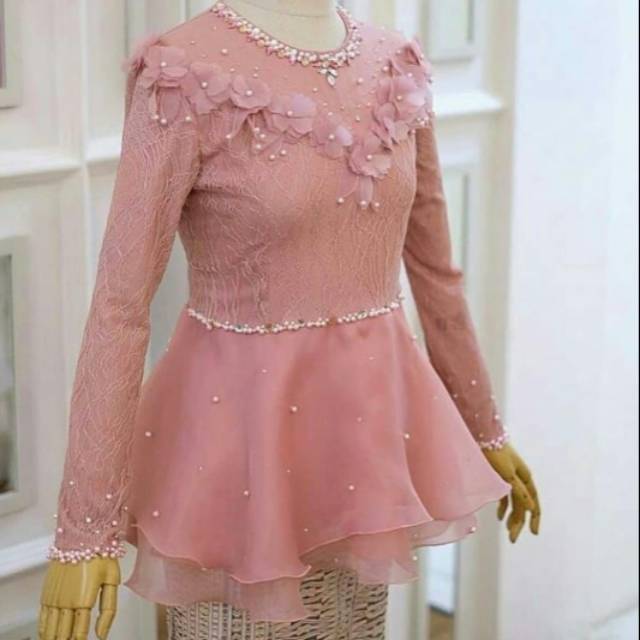 FREE HIJAB RANDOM - KIRAN PEPLUM atasan pesta baju party elegant