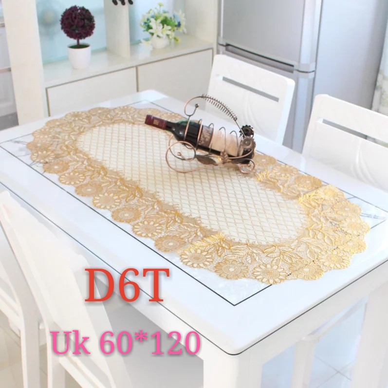 Taplak meja tamu oval uk 60cm x 120cm