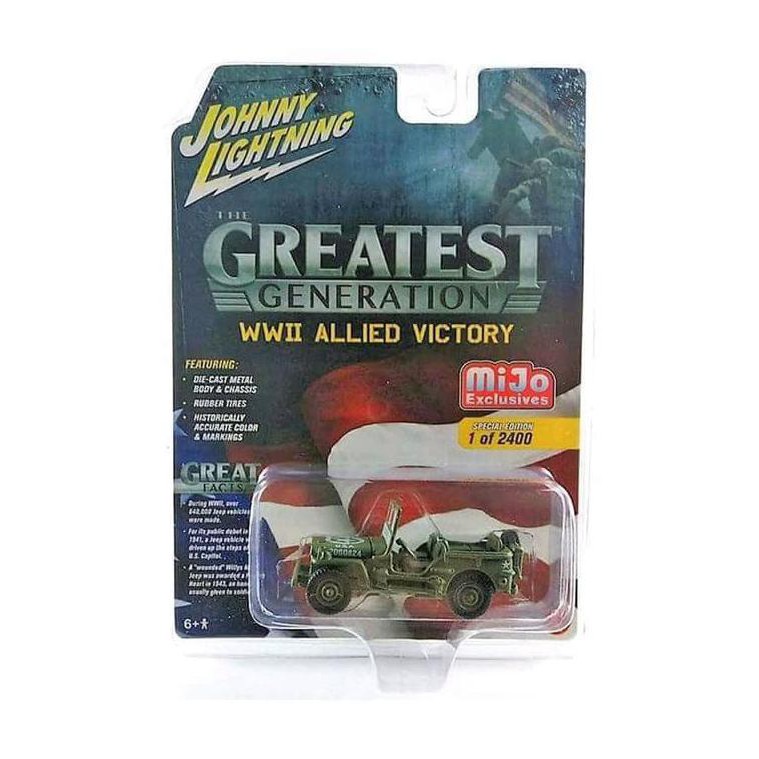 MAINAN New JOHNNY LIGHTNING 64 MIJO WWII JEEP WILLYS MILITARY POLICE MURAH