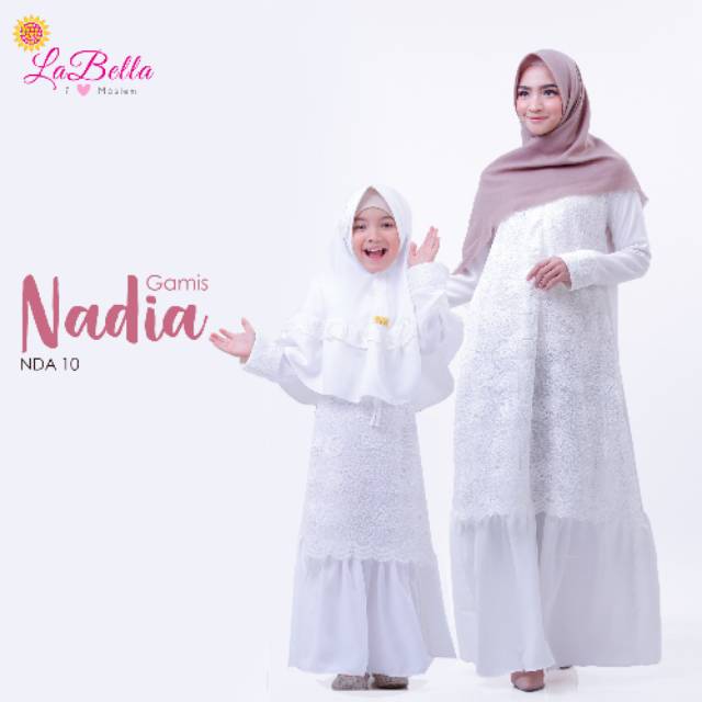 GAMIS COUPLE PUTIH LABELLA, NADIA SERIES