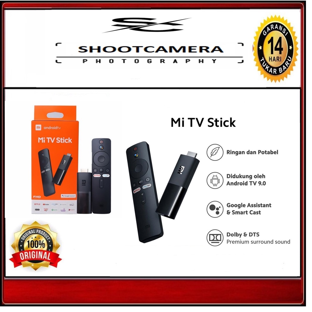 XIAOMI MI STICK ANDROID 4K - XIAOMI Mi TV Stick Android TV Full HD Quadcore NON BATTERY GARANSI RESMI 1 TAHUN