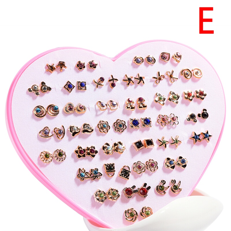 Full 36pcs / Set Anting Tusuk Bentuk Bunga / Buah Bahan Clay Untuk Anak Perempuan