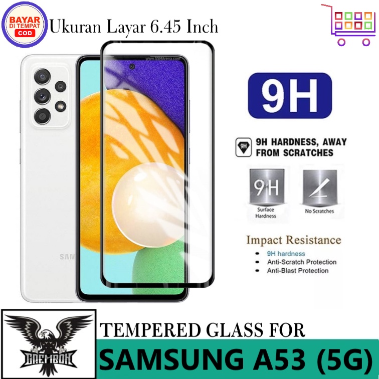 Promo Tempered Glass Samsung Galaxy A53 (5G) Anti Gores Kaca List Hitam Premium Anti Bekas Sidik Jari