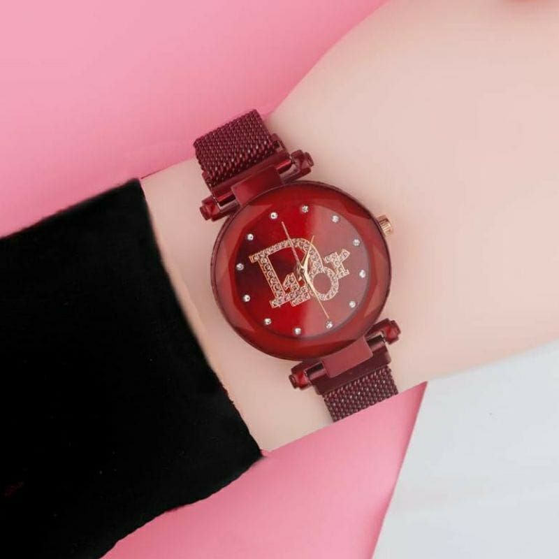 Jam wanita Rantai magnet-Dior maron