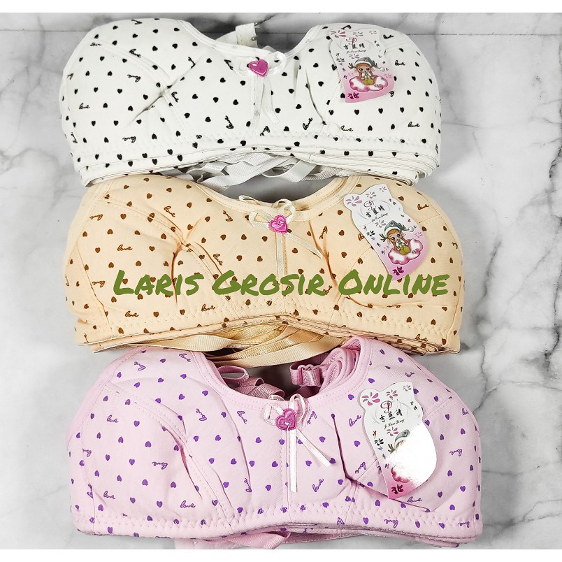 Bra Remaja Anak Perempuan JiLanLing / BH ABG Pelajar Busa Tipis Tanpa Kawat Kancing Dua JiLanLing Jo