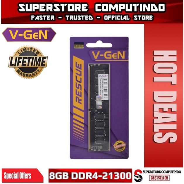 RAM V-GEN Rescue DDR4 8GB PC21300/2666Mhz LONG DIMM